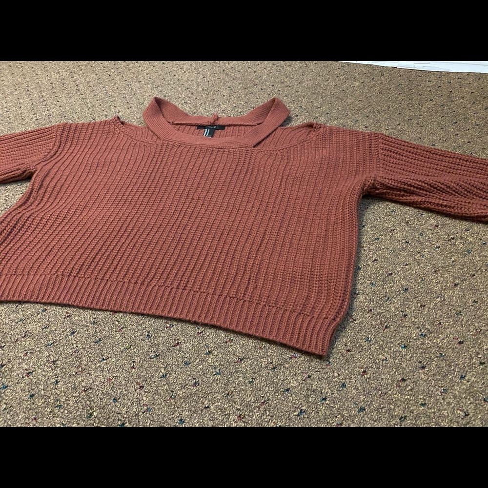 NWOT Dusty Pink Open Collar Sweater - Picture 2 of 8